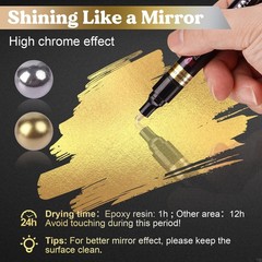 6Pcs Mirror Chrome Markers,3 Sizes Shiny Chrome Paint Pen with Large Barrel, …