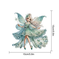 AiYuanzsh Green Butterfly Fairy Diamond 15 cm x 15 cm, Elf