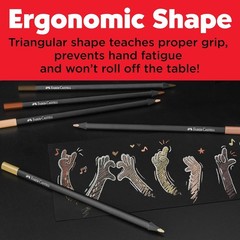 Black Edition Ergonomic Skin Tone Colored Pencils – Set of 12 for Portraits