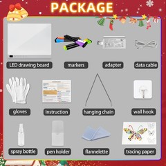 Lumiboard Led Drawing Board with 13 Light Effects, 16″ Rechargeable White