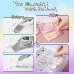 Diamond Art Storage Containers Trays, 8pcs Diamond Painting Trays with Lids,