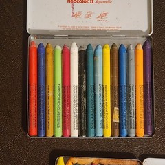 Vintage Caran d’Ache Neocolor II 10 CLASSIC & 15 Aquarelle Crayons Dache 2 *