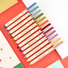 Arts Sign Brush Pen Brush Tip Marker Felt Tip Water Based Ink Color Pens 12 A…