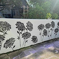 Large Flower Stencils Painting on Wood Reusable Floral Wall Stencil Templates…
