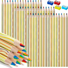 – Rainbow Pencils Bulk, 48 Pack, 7-In-1 Multi-Color Rainbow Colored Pencils with