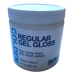 GOLDEN Regular Gel Gloss 8 fl. oz. Jar, Professional Acrylic Gel Medium #3020-5