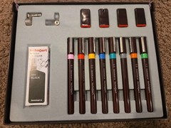 Isomars Technoart Technical Drawing Pen Set 8 Pens, 4 Stands. 1 Blk Drawing Ink