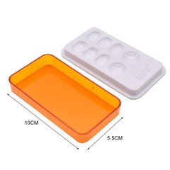 Angzhili 1 Piece Dental Palette with Cover,8 Slot Resin Orange