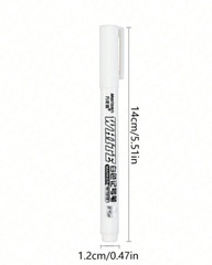 5pcs White Waterproof Permanent Marker Pens – Simple & Easy to Use for Drawing