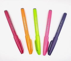 New Pentel Fude Touch Arts Brush Sign Pen SES15C – Brush Nib – Tropical Set of 5