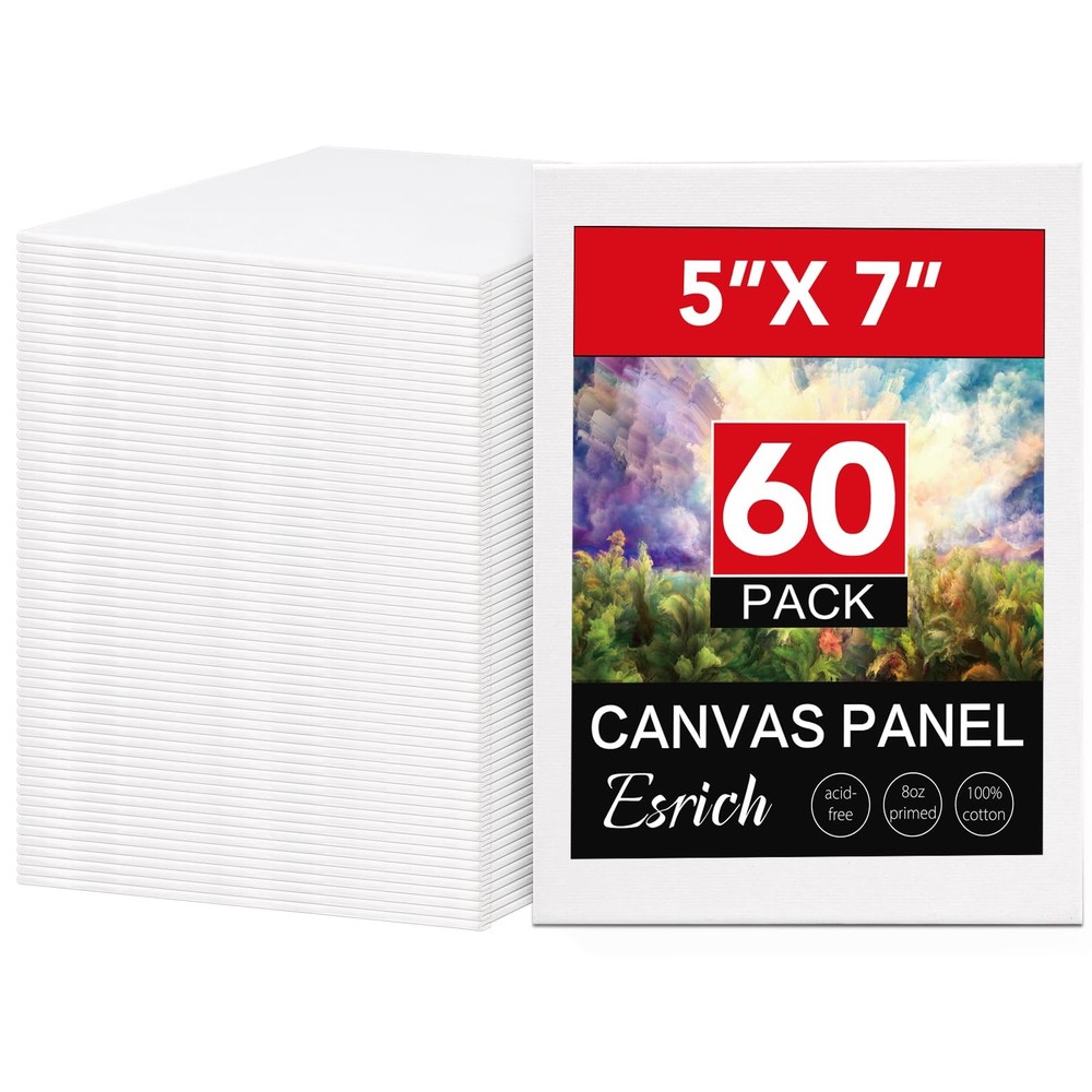 5×7 Small Canvases for Painting, 60 Pack Mini Canvas Boards for Painting Canv…