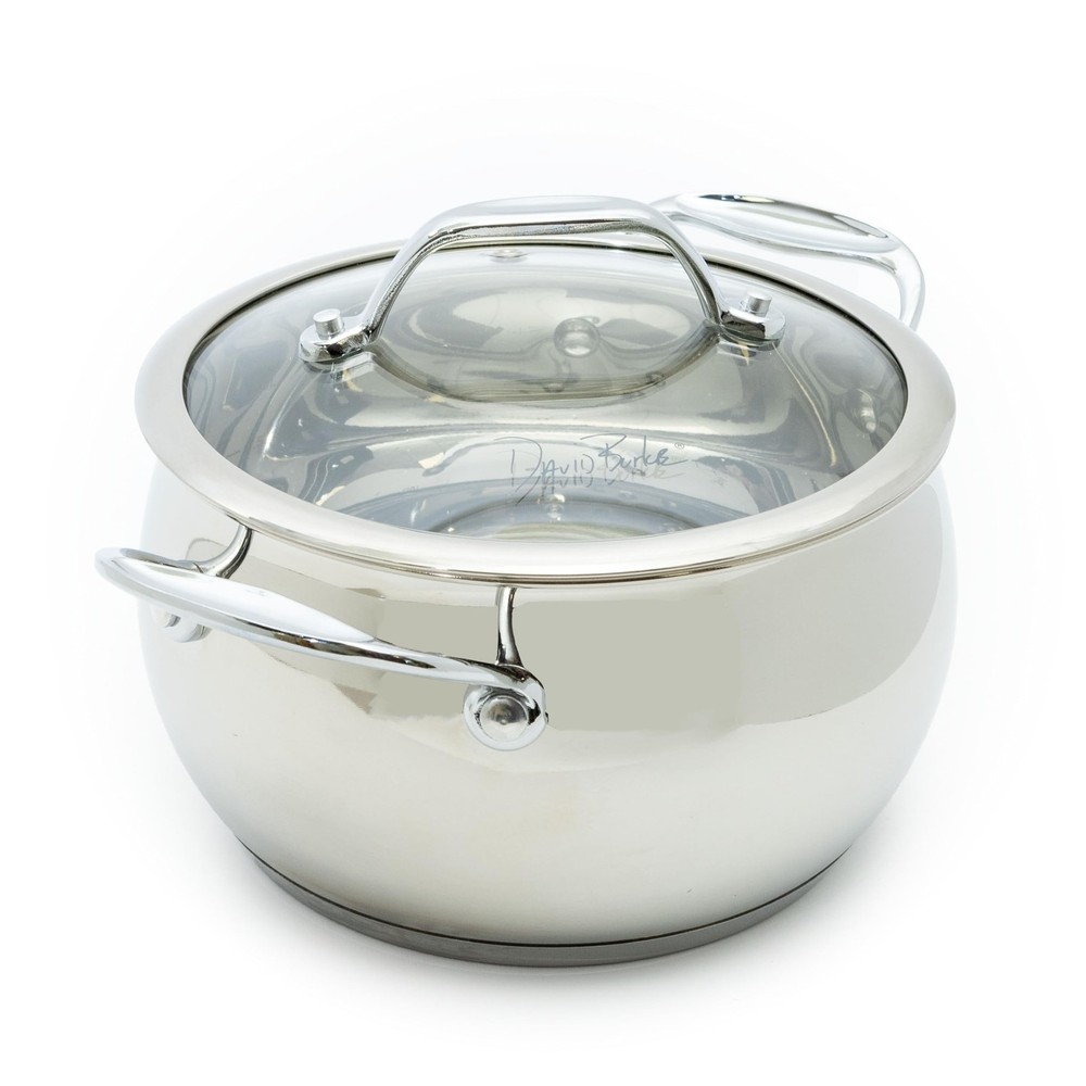 David Burke Splendor Stainless Steel 3-Quart Dutch Oven with Glass Lid, Vente…