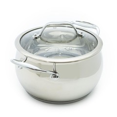 David Burke Splendor Stainless Steel 3-Quart Dutch Oven with Glass Lid, Vente…