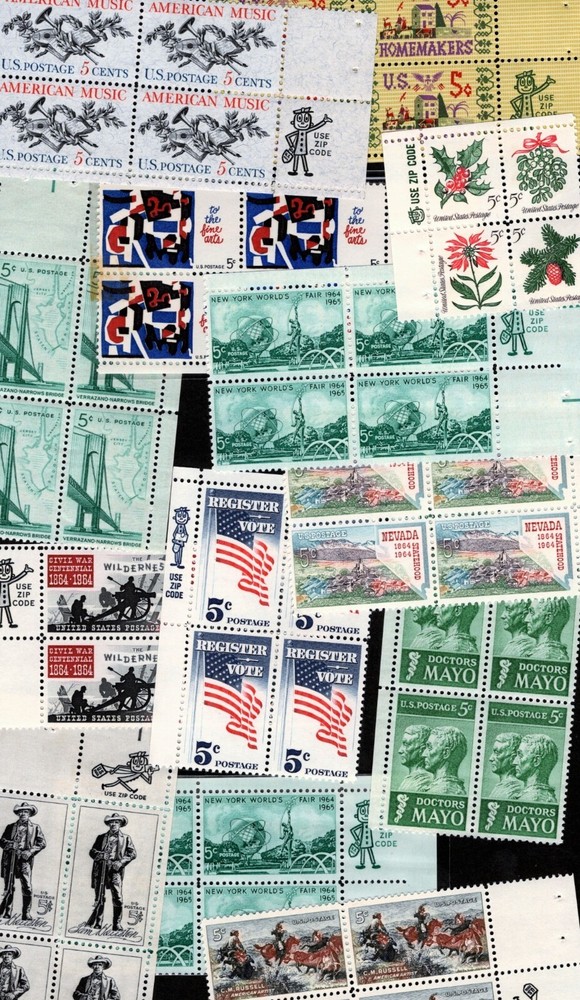 1964 – Choose from ALL Zip Blocks! MNH US Commemorative Stamps!