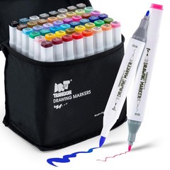 TRANSON Alcohol Markers for Drawing Coloring 1 Count (Pack of 48), 48 Colors