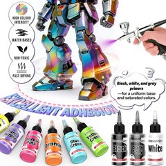 Airbrush Paint – 33 Colors Acrylic Air Brush Painting, Ready to Spray Airbrus…