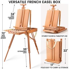 188Pcs All-in-One Art Painting Kit with French Easel, 96 Acrylic, Watercolor …