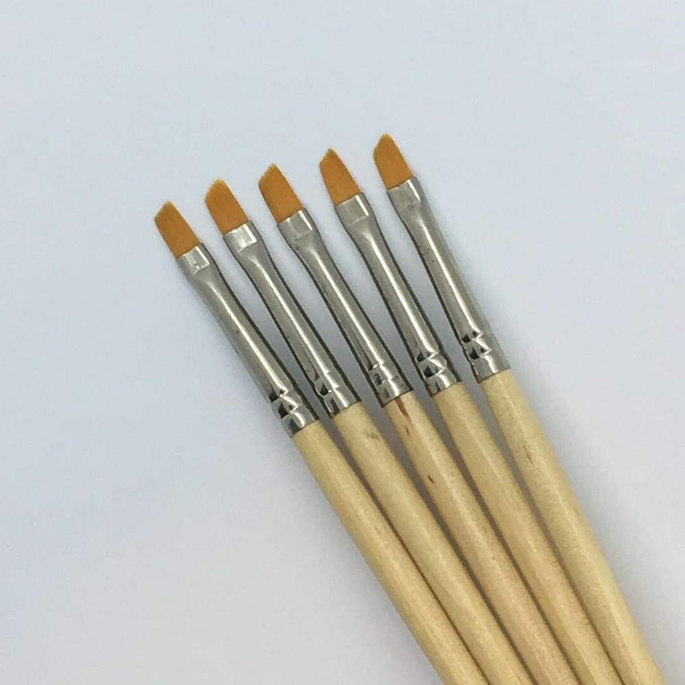 XDT Angular Tip Nail Art Paint Brush 5 Pc Set #000 Fine Micro Detail