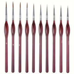 11Ps/Lot Triangle Birch Rod Miniature Hook Line Pen Art Painting Brushes Weasel