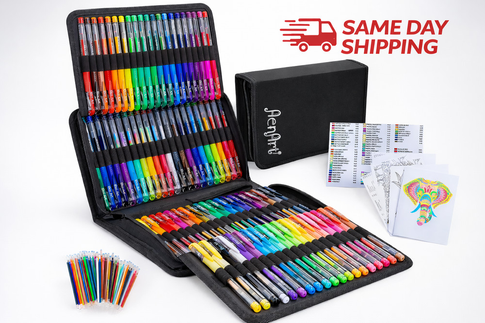 Gel Pens for Adult Coloring Books, 160 Pack Artist Colored Gel Pen with 40% More
