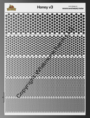 Honey v3 Mesh Fishing Lure Airbrush Stencil – Large Format 5in1 – Mylar Reusable
