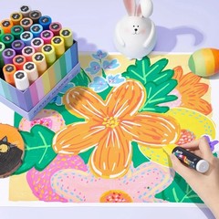 Vibrant 30pc Jumbo Acrylic Paint Pens: 15mm Felt Tip, Ergonomic Grip, DIY Crafts