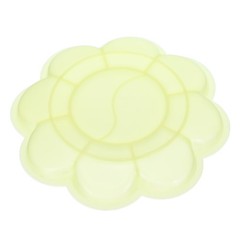 10 Wells Paint Tray Palette 12pcs Painting Pallet Holder Flower Shape, Yellow
