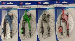 Jot SAFETY COMPASS AND PROTRACTOR SET, SELECT: Blue Green Grey Red