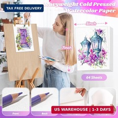 64 Sheets Watercolor Paper,5″x7″ Water Color Paper,Loose Drawing Paper Bulk | 14