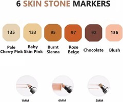 6 Colors Skin Tone Alcohol Markers Set, Skin, Wood, Earth Colors Dual Tips Art M