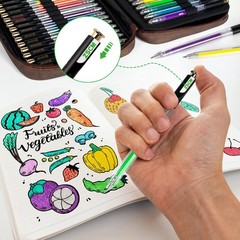 60-Color Retractable Gel Pen Set for Adult Coloring