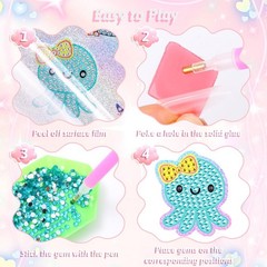 EAPHANT Diamond Art Kits for Kids, Gem Keychains and Stickers small, Multi