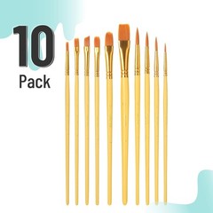Acrylic Paint Brushes Set, 10 Pack, Round & Pointed Tip | Nylon Hair Artist B…