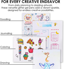 Grabie Glitter Gel Pens, 18 Colors Glitter Gel Pens Set, Retractable Sparkle Gel