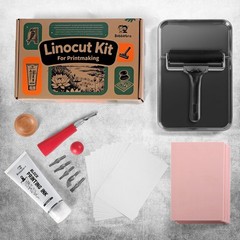 Bobblebro Linocut Kit for Printmaking – Arts and Crafts Adults – black