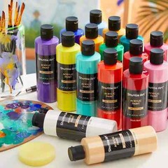 Shuttle Art 18 Colors Acrylic Paint Bottle Set 250ml/8.45oz Rich Pigmented Bu…
