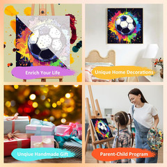 Paint by Numbers Kit for Kids with Frame, Soccer Paint by Numbers Ages 4-8-12, C