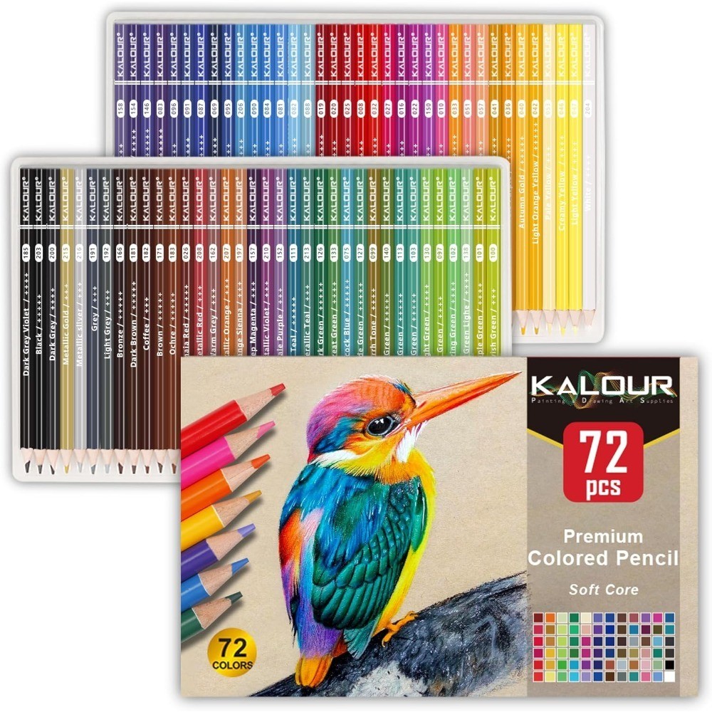 72-Count Soft Core Colored Pencils for Adult Coloring Books, Ideal for Drawing,