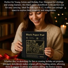Black Paper Sketchbook 5.5 x 8.5, 60 Sheets 90lb/150gsm Artist Papers for Dra…