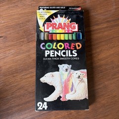 Vintage Prang Fun Pro Colored Pencils 24 Ct Silver Gold