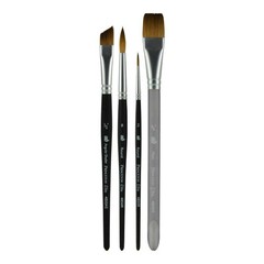 Aqua Elite Series 4850 Synthetic Kolinsky Watercolor Paint Brush 4 Piece Set