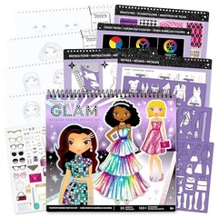 Sketch Set, Includes Sketch Pad with Stencils & Stickers, Fashion Glam Fashion