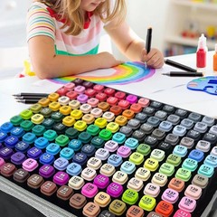 262-Color Dual-Tip Markers Set with Shoulder Bag – Art Markers for Coloring, Dra