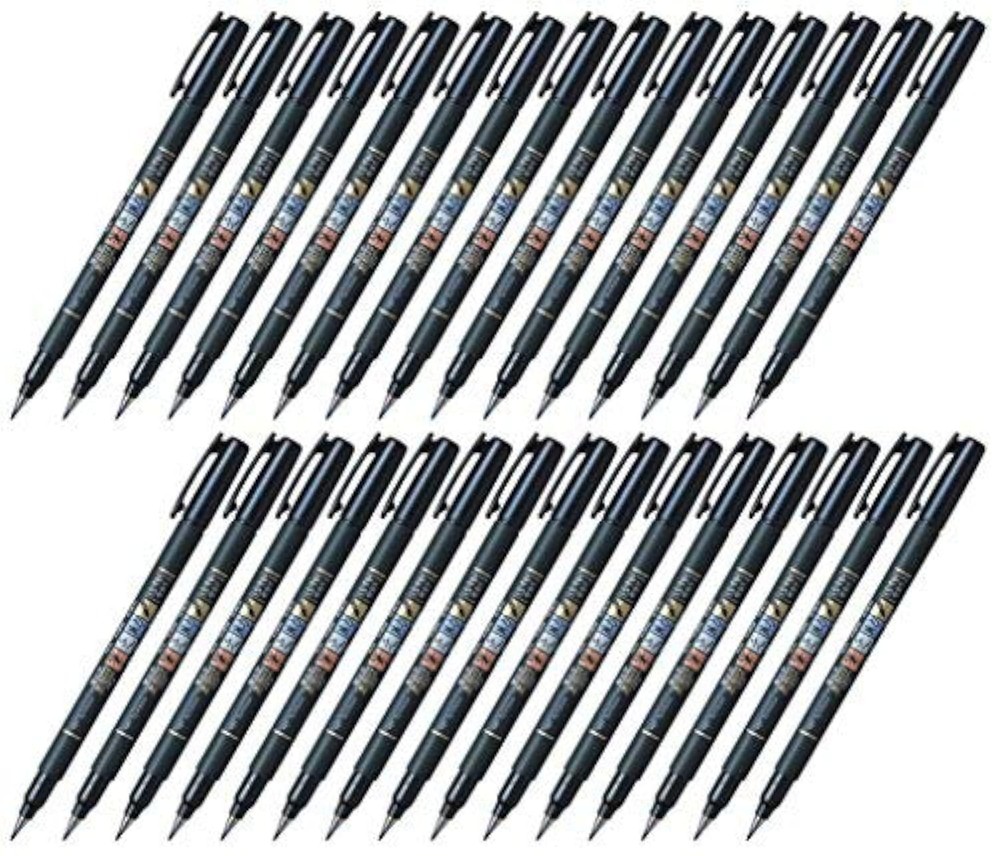 Tombow Fudenosuke Brush Pen Soft Tip Black Body GCD112 Value Set 30