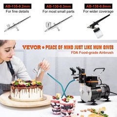 Professional Dual-Action Airbrush Kit 120W Electric Spray Gun Air Brush Painting