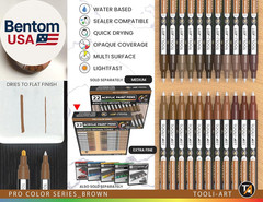 Acrylic Paint Pens 22 Brown Tones Assorted Pro Color Series Markers Set 0.7Mm Ex