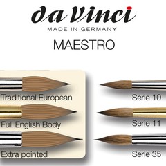 da Vinci Watercolor Series 35 Maestro Paint Brush, Round Long Taper Kolinsky Red