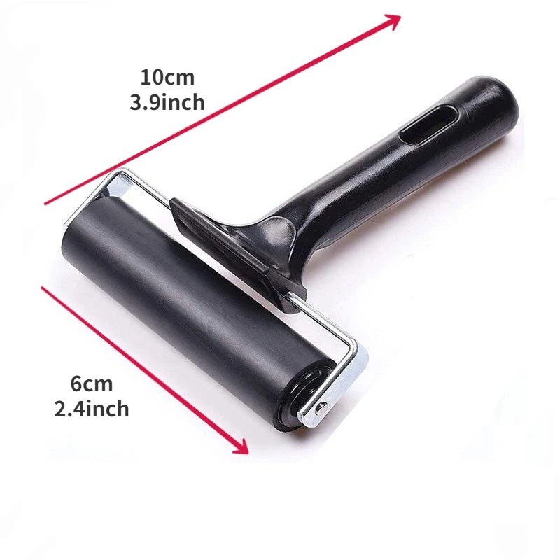 Brayer Roller Set Craft Printmaking Ink Roller w/ Mat Tweezers Tool Kit