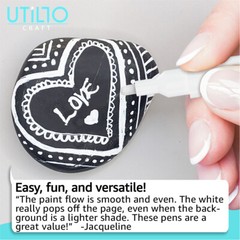 White/Black Acrylic Paint Markers – Medium/Fine Tip – 2/8/16 Qty – Utillo Craft