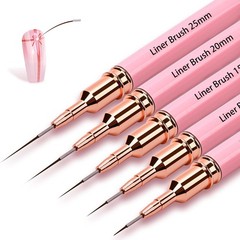 5Pcs Nail Art Liner Brushes,Liner Brush For Nails Gel,Thin pink colour